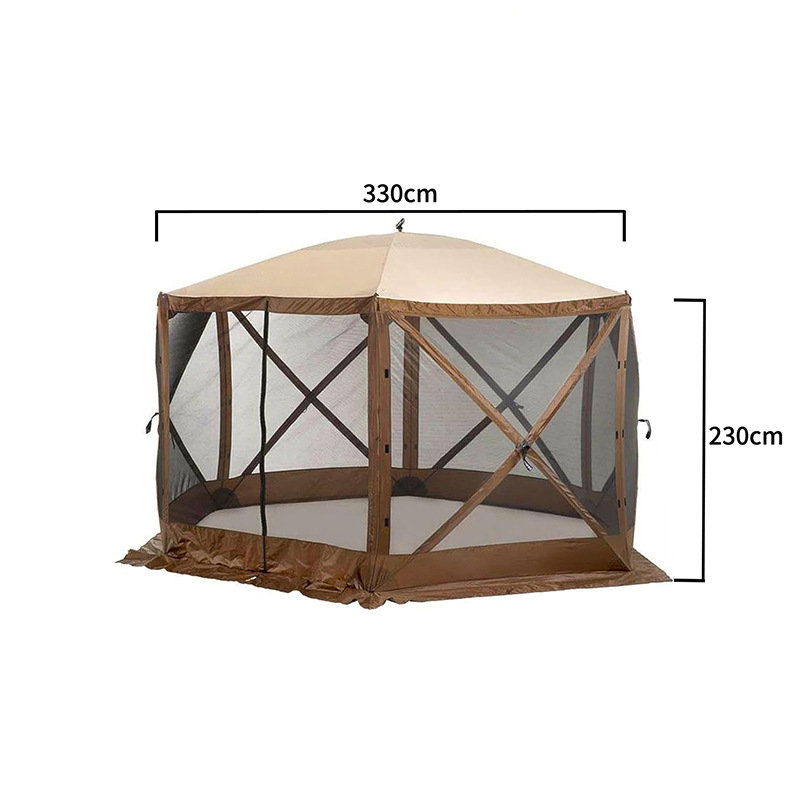 Casas y habitaciones de la pantalla del campamento hexágono