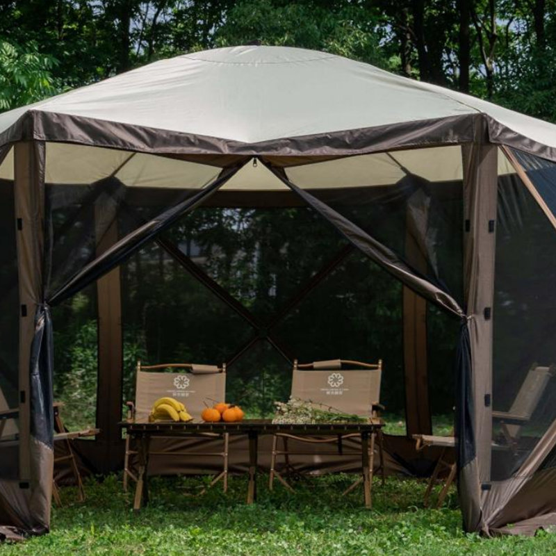 Casas y habitaciones de la pantalla del campamento hexágono